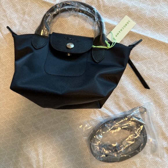 Longchamp Le Pliage Neo XS Black Shoulder Tote Bag - Picture 4 of 5